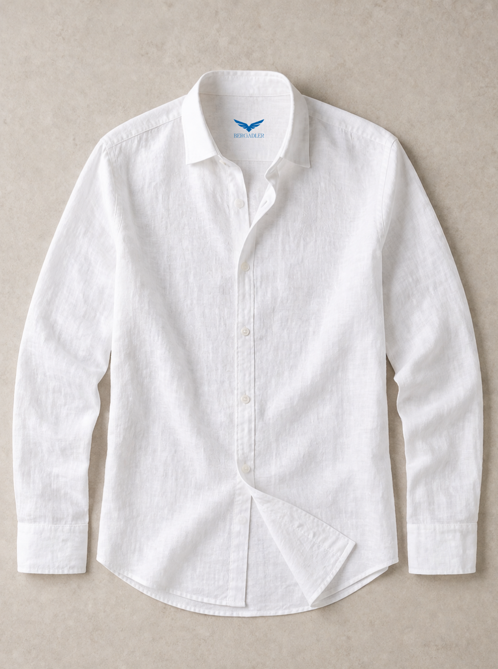 Men Slim Fit Solid White 100% Premium Linen Shirt