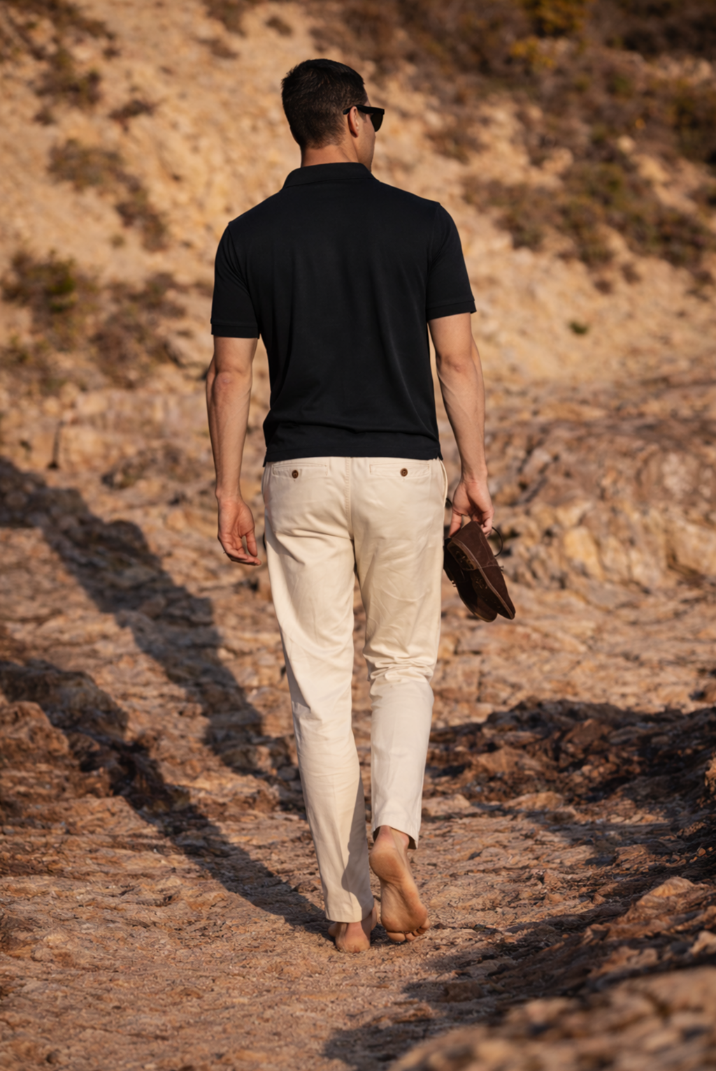 Men Slim Fit Solid Black Cotton Polo T-shirt